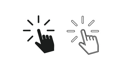 click hand cursor icon set for web and user interface design