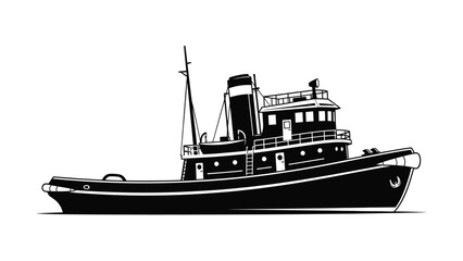 Obraz premium a black and white drawing of a boat on the water
