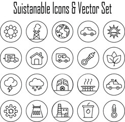 Sustainable Icons & Vector Set