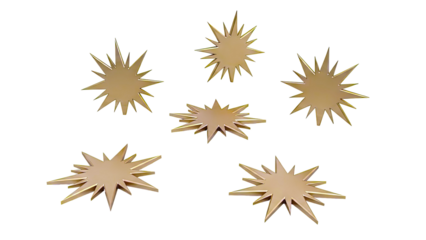 Collection of golden starburst elements