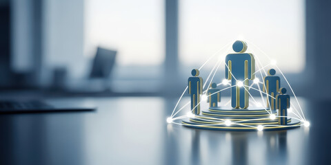 Team teamwork concept work business businessman workflow flow management information structure corporate organisation hierarchy company connect modern office abstract network leadership glow desk