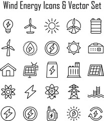 Wind Energy Icons Set