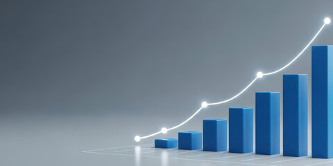 Business growth online graph success financial investment management payment profit arrow market trend three dimensional bar chart showing upward grow curve