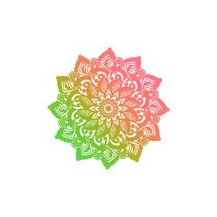 Colorful  gradient luxury floral mandala ornament.