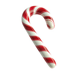 Fototapeta premium Red and white striped candy cane holiday illustration isolated on Transparent Background