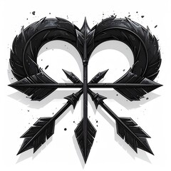 Arrows & laurel wreath artful emblem