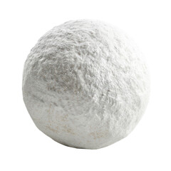 White textured snowball sphere with rough surface isolated on Transparent Background