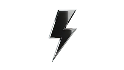 Black Metallic Lightning Bolt Icon