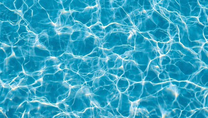 Fototapeta premium Abstract Blue Swimming Pool Water Texture with Sun Caustics and Ripples