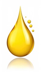 Golden, viscous fluid droplet reflection