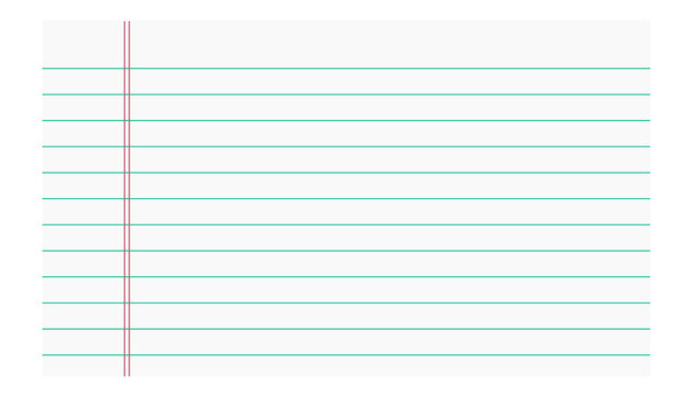Legal pad and ruled notebook paper. Collage paper template, margin lines for office notes, and stationery design. Transparent PNG background