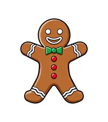 Obraz premium Gingerbread Man Cookie Festive Christmas Holiday Character Isolated On Transparent Background