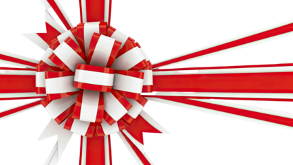 Red and White Ribbon Bow