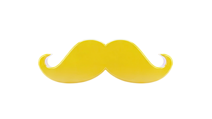 Yellow Curled Moustache Icon