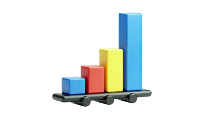 3D Bar Chart Showing Growth