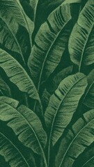 Fototapeta premium Lush tropical banana leaves mobile wallpaper