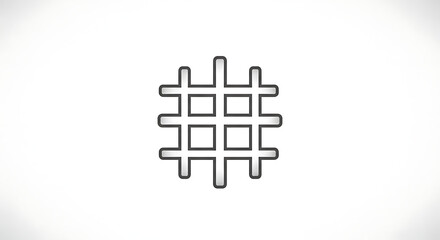 Simple black grid symbol on white background with soft lighting Ai Generated