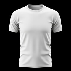 Minimalist white t-shirt on black background