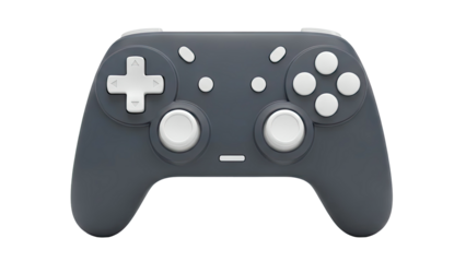 Gray Game Controller with White Buttons