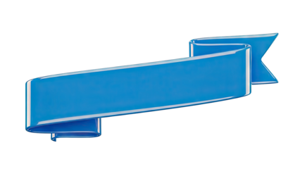 Blue Ribbon Banner with Swirls