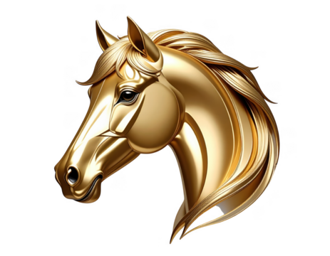 Minimalist gold line art of a horse head luxury branding style isolated. - Powered by Adobe