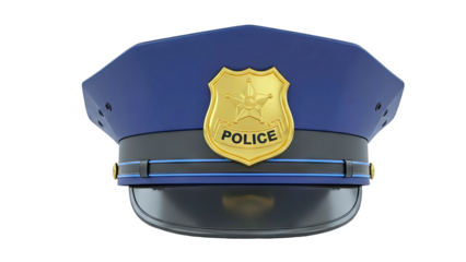 Police Cap with Golden Badge