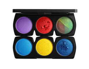 Bright six-color eyeshadow palette in black case