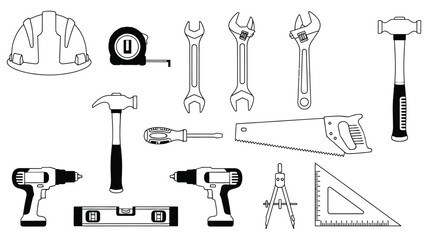 Obraz premium A collection of various tools and equipment for construction and DIY projects