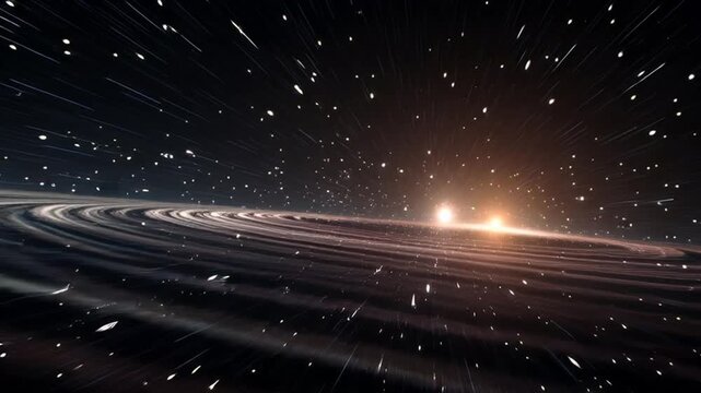 Mesmerizing journey through a swirling galaxy, showcasing celestial dance and cosmic wonder
