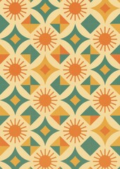 Fototapeta premium Retro geometric sunburst pattern