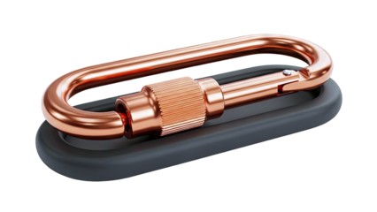 Copper Oval Carabiner with Black Base
