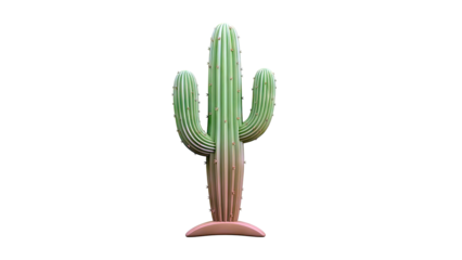 Stylized Saguaro Cactus with Three Arms
