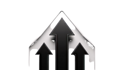 Three Black Arrows Pointing Upwards