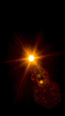 Abstract imitation sun starlight distant galaxy on a black background.