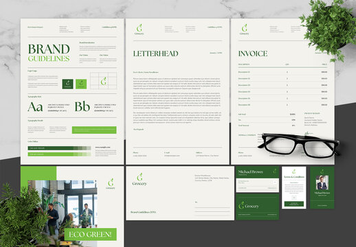 Green And Black Brand Guidlines Grocery