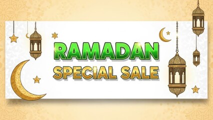 Ramadan special sale banner isolated on transparent background