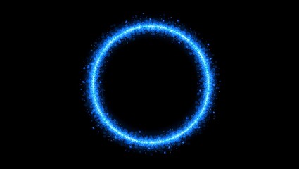 Arcane mystical particle energy ring, glowing blue light, magical aura, swirling particles, ethereal effects, fantasy overlay, luminous magic circle, shimmering motion, enchanting design, supernatural