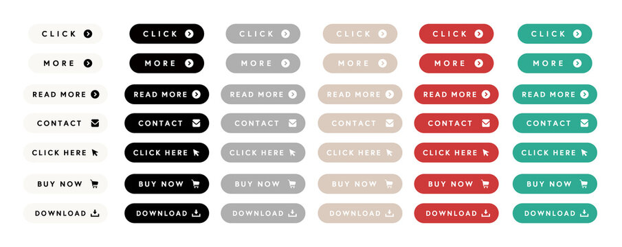 Minimal UI Button Set / Call To Action Buttons / Web design / landing page / app UI / ボタンセット / ボタン