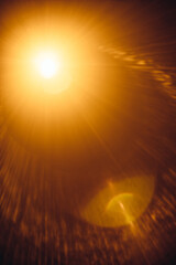 Abstract Natural Sun flare on the black
