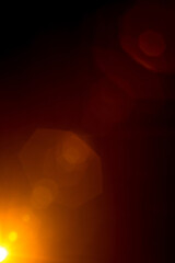Abstract Natural Sun flare on the black