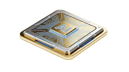 Transparency PNG AI Chip Design: Showcasing the intricate design of an AI chip, highlighting the technology, innovation, and cutting-edge advancements.