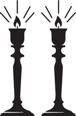 Two lit candlesticks