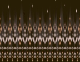 Naklejka premium Hand-drawn pattern ethnic horizontal ikat in chocolate brown and dusty rose