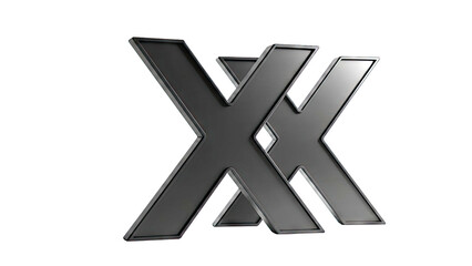 Obraz premium Two Black 3D Letter X Overlapping