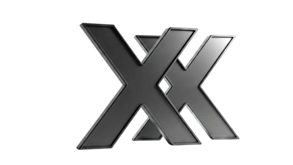 Two Black 3D Letter X Overlapping