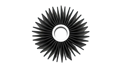 Fototapeta premium Black radial finned heat sink with white inner ring