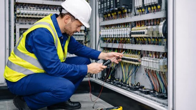 Checking the operating voltage levels of the panel switchgear compartment.

