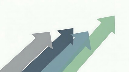 Colorful arrows pointing upwards in a growth concept