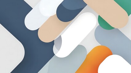 Vibrant abstract shapes in harmonious color palette for modern design