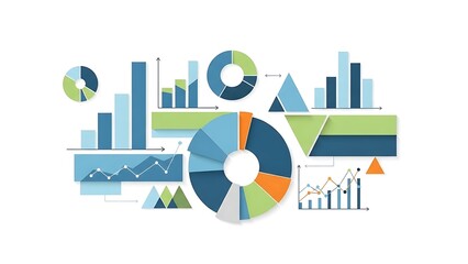 Vibrant business infographic with colorful charts and graphs for data analysis